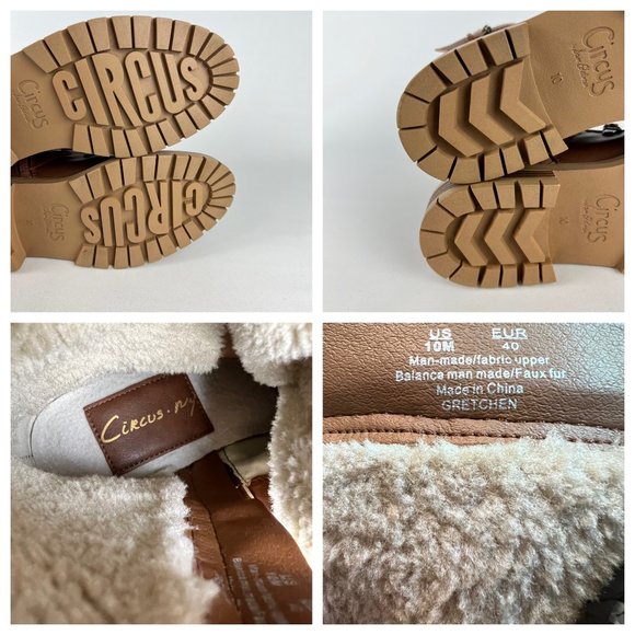 Circus Sam Edelman Womens Gretchen Brown Shearling Hiker Boot Fuzzy size 10 - Picture 15 of 15